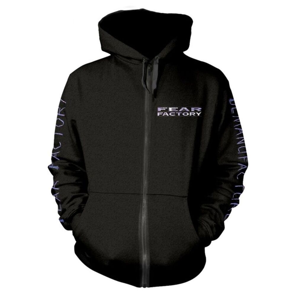 Fear Factory Unisex Adult Demanufacture Pocket Full Zip Hoodie / Black
